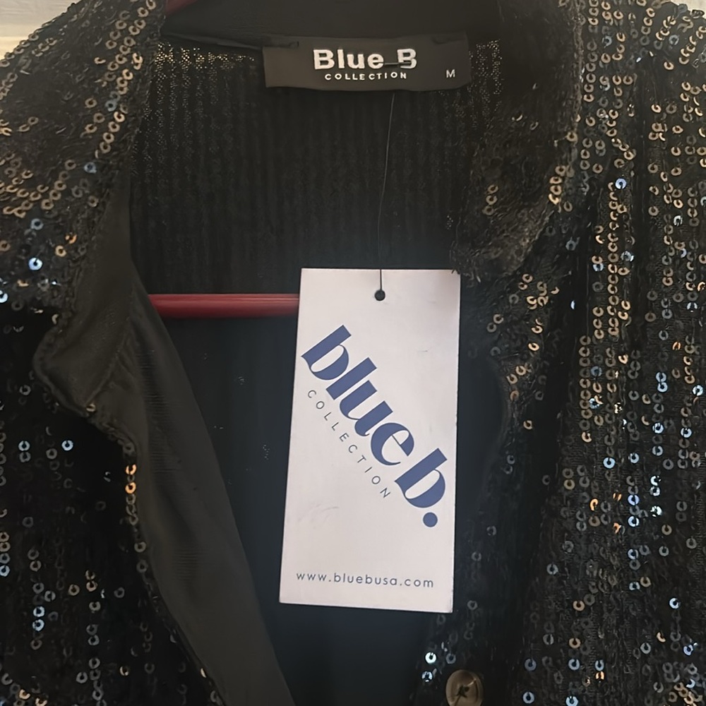 WESTERN MEDIUM BlueB collection. Sequin fringe shirt NWT BELT NOT INCLUDED ‼️ - Picture 9 of 13